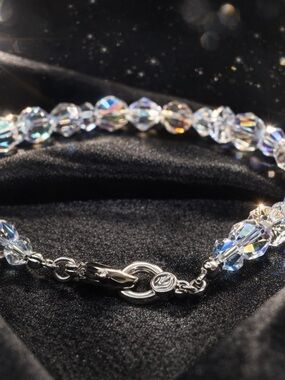 Swarovski Crystal Bracelet ✨ Aurora Borealis AB Beads Size 6